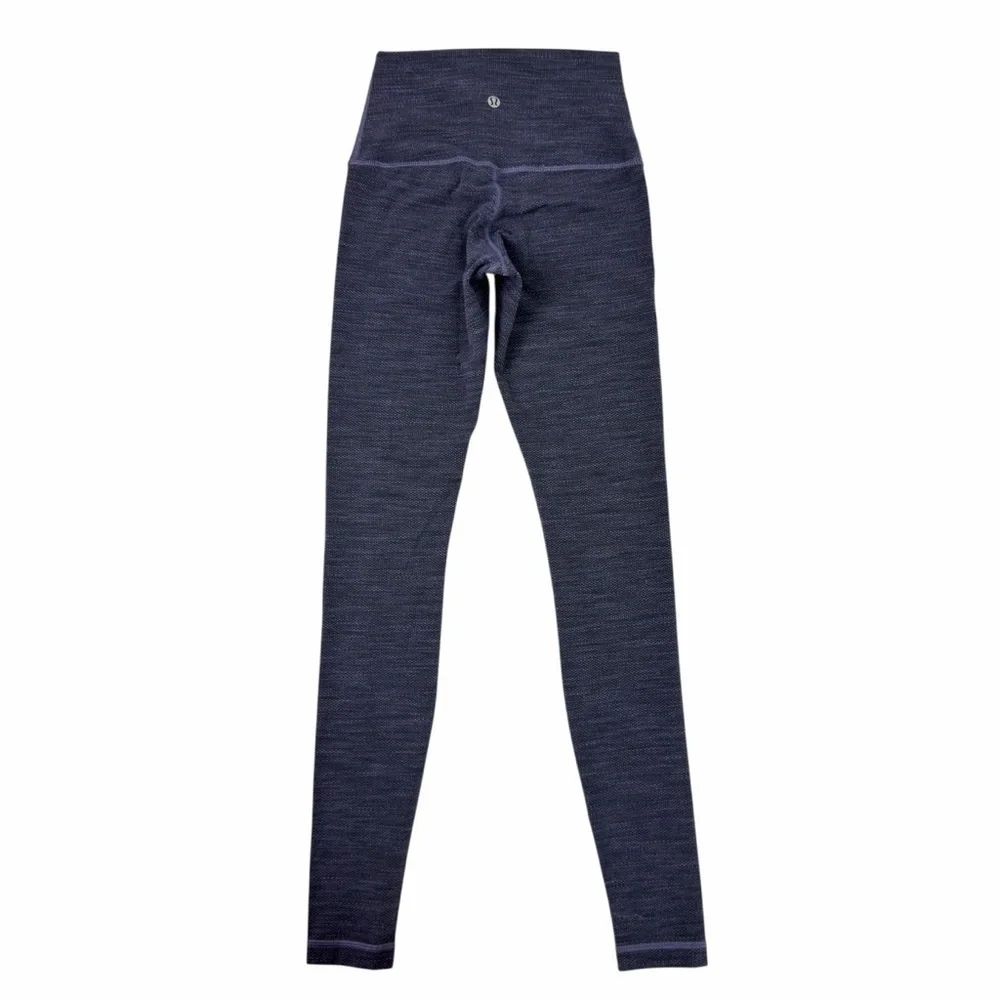 Lululemon Wunder Under Variegated Knit HR Warm Leggings Purple Gray Women’s Sz 2